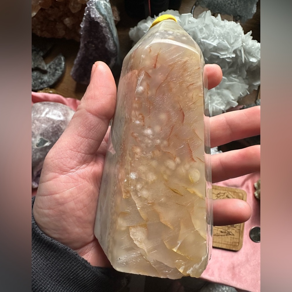 Flower Agate Crystal Tower